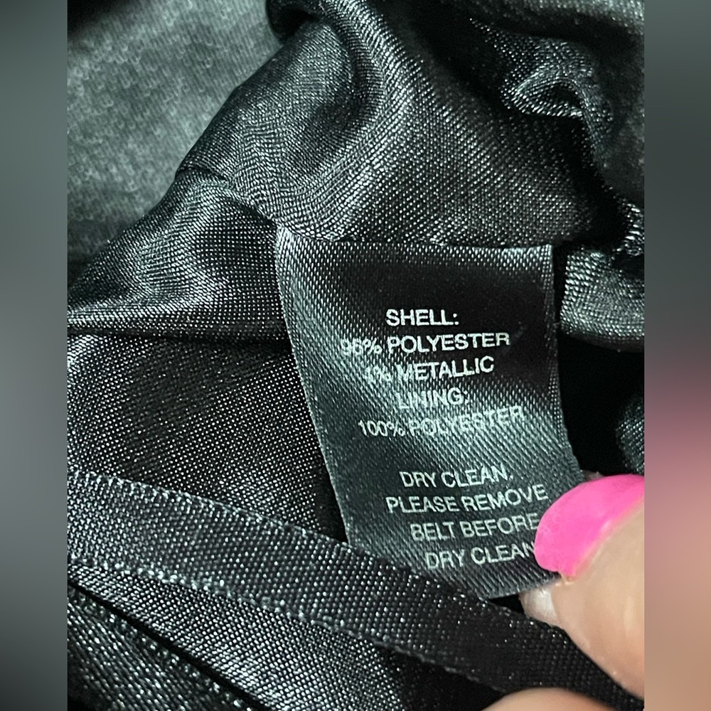 White House Black Market dress size 10 black & silver metallic cocktail dress 🖤 - Picture 5 of 8